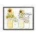 Stupell Industries Hope Script Sunflower Jars Rustic Country Flowers Graphic Art Black Framed Art Print Wall Art Design by Kim Allen