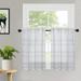 Haperlare 27 W x 30 L Tier Curtains for Kitchen Buffalo Check Plaid Light Filtering Cafe Curtain for Bedroom Taupe 2 Panels