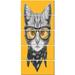 Design Art Funny Cat with Glasses and Scarf 5 Piece Graphic Art on Wrapped Canvas Set