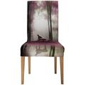 FMSHPON Little Fawn in Middle of a Forest with Water Reflection Stretch Chair Cover Protector Seat Slipcover for Dining Room Hotel Wedding Party Set of 1