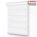 Keego Dual Layer Roller Window Blind Light Filtering Zebra Window Blind Cordless Customizable White Case White Fabric 55.0 w x 36.0 h