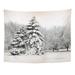 UFAEZU Old Retro Merry Christmas Winter Landscape Nature Village Vintage Aging Album Wall Art Hanging Tapestry Home Decor for Living Room Bedroom Dorm 60x80 inch