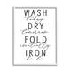 Stupell Industries Wash Dry Fold Iron Funny Laundry Phrases Minimal Text 16 x 20 Designed by Lettered and Lined