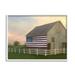 Stupell Industries American Flag Rural Barn Sunset Farm Landscape Painting White Framed Art Print Wall Art Design by Amy Hall