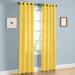 2 PANEL MIRA SOLID YELLOW SEMI SHEER WINDOW FAUX SILK ANTIQUE BRONZE GROMMETS CURTAIN DRAPES 55 WIDE X 95 LENGTH