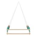 Gpoty Floating Shelves 1Pcs Wooden Hanging Shelf with String Wall Mounted Jute Rope Rustic Boho Chic Shelf Solid Wood Shelves Nordic Display Home Organizer for Living Room Bedroom Bathroom Style2