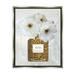 Stupell Industries Leopard Print Perfume Bottle Glam White Spring Florals Luster Gray Framed Floating Canvas Wall Art 24x30 by Carol Robinson