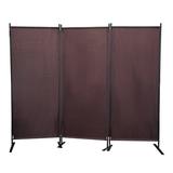 Topcobe 3-Panel Freestanding Privacy Screen for Study Balcony 6 Ft Tall Modern Room Divider for Bedroom Living Room Dining Room Portable Trifold Wall Divider for Home Office Brown