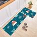 WEPRO 2 Piece Non Slip Kitchen Mat Runner Rug Set Doormat Merry Christmas Snowman Door Mats Rubber Backing Carpet Indoor Floor Mat