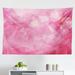 Rose Tapestry Swirling Leaves with Blossoms and Butterflies Dreamlike Natural Composition Fabric Wall Hanging Decor for Bedroom Living Room Dorm 2 Sizes Rose Pink and Magenta by Ambesonne