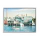 Stupell Industries Relaxing Boats Floating Harbor Marina Ocean Town Photograph Gray Framed Art Print Wall Art Design by Tom Mielko