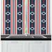 Ambesonne Nautical Kitchen Curtains Stripes Maritime 55 x45 Indigo Red White