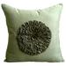 Pillow Covers With Zippers Olive Green Pillow Cover Vintage Frills Medallion Pillow Cover 14x14 inch (35x35 cm) Pillow Case Square Faux Suede - Vintage Olive Flower