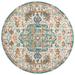 SAFAVIEH Madison Joandra Vintage Floral Area Rug Grey/Light Blue 8 x 8 Round