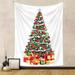 SDJMa Christmas Tree Tapestry Wall Hanging Xmas Tree with Gifts Tapestry Christmas Decorations Winter Festival Wall Tapestry for Home Party Decor(Christmas Tree 39.4 X59.1 )