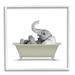 Stupell Industries Monochromatic Elephant Laying Bathtub Bathroom Illustration 17 x 17 Design by Annalisa Latella