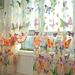 SAYOO Pastoral Butterfly Voile Window Curtain Sheer Panel Drapes Scarfs Curtain Summer Window Set Home Decor