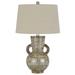 26 Inch Vase Table Lamp with Curved Handles Dimmer Bronze- Saltoro Sherpi