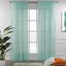 3S Brother s Teal Grean Linen Look Extra Long Set of 2 Panels Sheer Curtains Rod Pocket & Back Tab Home DÃ©cor Window Custom Made Drapes 10-30 Ft. Long -Made in Turkey Each Panel (100 W x 120 L)