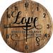 Wood Wall Clock 12 Inch Love makes the journey more fun marriage relationship adventure Round Small Battery Operated Gray Wall Art