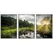 wall26 Framed Canvas Print Wall Art Set Sunlight Storm Cloud Forest Tree Pond Nature Wilderness Photography Realism Rustic Landscape Colorful for Living Room Bedroom Office - 16 x24 x3 Wh