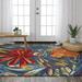 Alora Decor Mirage 7 9 x 9 9 Floral Blue/White/Red/Orange/Green/Blue Rug