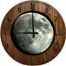 Wood Wall Clock 18 Inch Round Full Moon Wall Decor Grey White Wall Art Round Small Battery Operated Gray