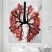 Tree Tapestry Eco Environment Themed Human Lung Shaped Floral Tree Healthy Lifestyle Nature Print Fabric Wall Hanging Decor for Bedroom Living Room Dorm 5 Sizes Red Brown by Ambesonne