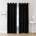 Goory Blackout Luxury Energy Efficient Drapes Privacy Room Thermal Insulated Curtains Grommet UV Protection Living Window Curtain Black W:52 x H:96