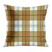 ECCOT Blue 50S Checkered Pattern Endless Brown 60S Ceiling Classical Colored Colors Pillowcase Pillow Cover Cushion Case 20x20 inch