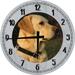 Wood Wall Clock 18 Inch Round Golden Lab Labrador Retriever Family Loyal Hunting Dog Round Small Battery Operated Gray Wall Art