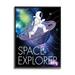 Stupell Industries Space Explorer Starry Universe Astronaut on Galaxy Planet Framed Wall Art 16 x 20 Design by Jennifer Ellory