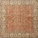 Ahgly Company Indoor Square Traditional Sand Brown Persian Area Rugs 8 Square