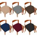 Seat Covers for Dining Chairs Stretch Jacquard Washable Dining Room Chair Covers Set of Chair Seat Covers Protector Kitchen Seat Covers