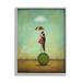 Stupell Industries Surreal People & Umbrella Balancing Green Striped Ball Framed Wall Art 24 x 30 Design by Duy Huynh