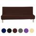 Topchancess Stretch Sofa Bed Cover Folding Armless Sofa Cover All-Inclusive Futon Slipcover Solid Color Brown