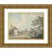Samuel Howitt 24x19 Gold Ornate Framed and Double Matted Museum Art Print Titled - The Toll-House with a Coach Crossing the Bridge