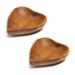 Heart Teak Wood Bowl 2-Pack