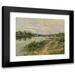 Maurice Levis 24x20 Black Modern Framed Museum Art Print Titled - Fisherman on the Riverbank (1888)