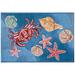 "Liora Manne Esencia Shell We Dance Indoor/Outdoor Mat Aqua 1'7"" x 2'5"" - Trans Ocean ECN12959604"