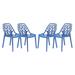 Hokku Designs Amari Solid Back Stacking Side Chair Plastic/Acrylic in Blue | 32 H x 17.25 W x 21.5 D in | Wayfair FBBD9A5643ED4761A7561480435C5ECD