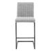 Orren Ellis Zachi Bar Stool Wood/Upholstered/Leather/Metal/Faux leather in Gray | 39.5 H x 16 W x 21 D in | Wayfair