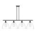 Longshore Tides Allure 4 - Light Kitchen Island Linear Pendant Glass/Metal in Black | 14.25 H x 12 W x 12 D in | Wayfair