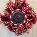 The Holiday Aisle® Santa Claus Spy Cam 22" Deco Mesh Wreath Burlap/Deco Mesh in Black/Red/White | 22 H x 22 W x 6 D in | Wayfair