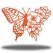 Rosalind Wheeler Analisse Floral Butterfly Wall Décor Metal in Orange | 8 H x 8 W x 0.01 D in | Wayfair F39D5E49514D4E9DB3E01B208B0CC0F3