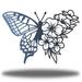 Rosalind Wheeler Analisse Floral Butterfly Wall Décor Metal in White/Black | 36 H x 36 W x 0.01 D in | Wayfair F0C98A178D4548F29257A5FDE13BBFF7