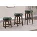 Red Barrel Studio® Brevoort Swivel Stool Faux Leather/Wood/Upholstered/Leather in Green/Gray/Brown | 18 H x 18 W x 18 D in | Wayfair