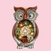 Trinx Ezel Garden Statue Owl Figurines Resin/Plastic in Gray/Red | 9.8 H x 7 W x 5.9 D in | Wayfair 9D28FAF863464F94A6577CDE4B657355