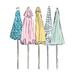 Highland Dunes Beach Umbrellas Multi Color Sketch Wrapped Canvas Print Canvas, Wood | 12 H x 12 W x 1.25 D in | Wayfair