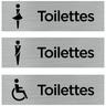 Pictogramme wc Lot de 3 pictogrammes Toilettes